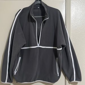Grey Fleece Half Zip Pullover